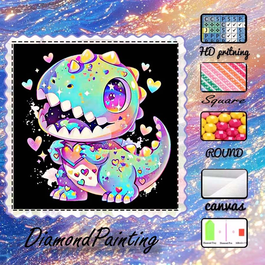 5D Diamond Painting Kit Full Drill - ผ้าฟล็อกกิ้ง 5D DIY 1 ชิ้น, ดอกสว่านพิเศษ,