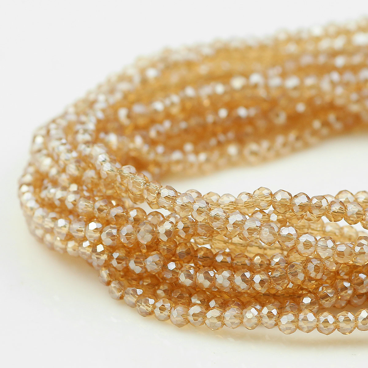 Glass Seed Beads 2Mm Jewelry Making - ลูกปัดทรงกลมแบนสีทองแชมเปญ WLYeeS ขนาด 2 มม. 100