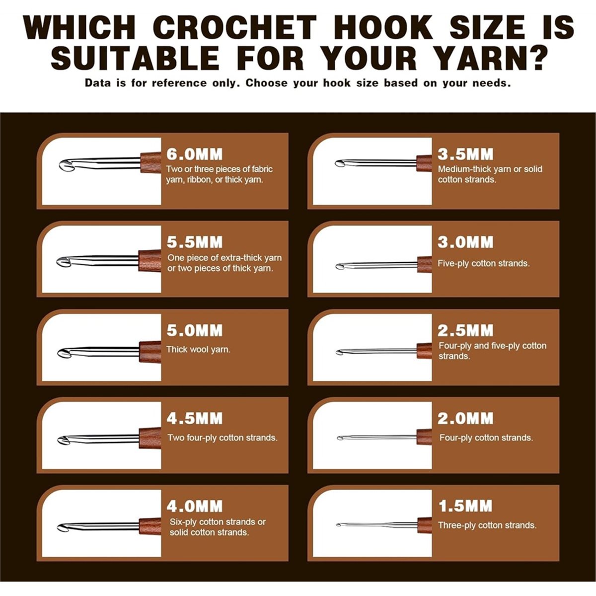 Wooden Crochet Hooks Ergonomic Handle - AT16 เข็มโครเชต์ 5 ชิ้น, เข็มโครเชต์อะลูมิเนียม 5