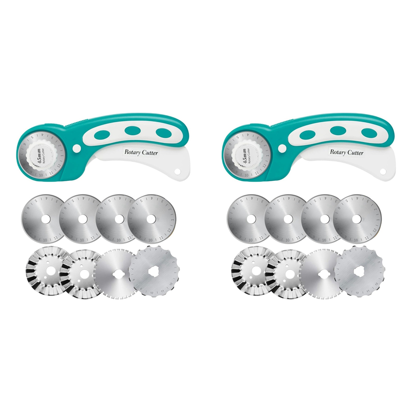 Rotary Cutter For Fabric 45Mm - 【วันนี้เท่านั้น!】เครื่องตัดผ้าแบบหมุน 45 มม. 2 ชิ้น พร้อมใบมีดหมุน