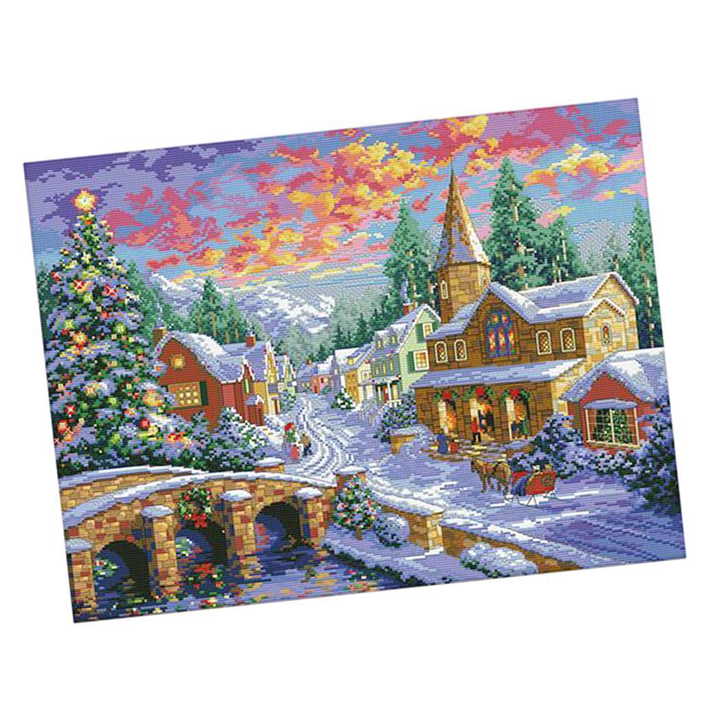 Cross Stitch Stamped Kits Beginners - ชุดเย็บปักถักร้อย DIY แบบปักครอสติช 11CT พร้อมลายพิมพ์สำเร็จรูป ชุดปักหลากสี