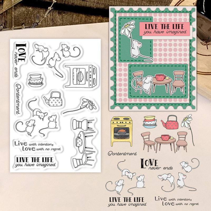 Clear Silicone Stamps For Card Making - ซันคราฟท์ ลิตเติ้ลมัส&คิทเช่น แสตมป์ใส อุปกรณ์ DIY สำหรับงานสแครปบุ๊ค