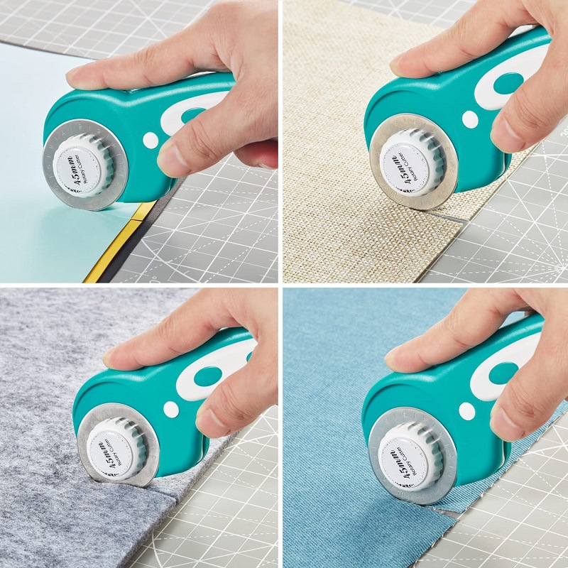 Rotary Cutter For Fabric 45Mm - เครื่องตัดแบบหมุน 45 มม. พร้อมด้ามจับ ใบมีดแบบลูกกลิ้ง สำหรับงานควิลท์