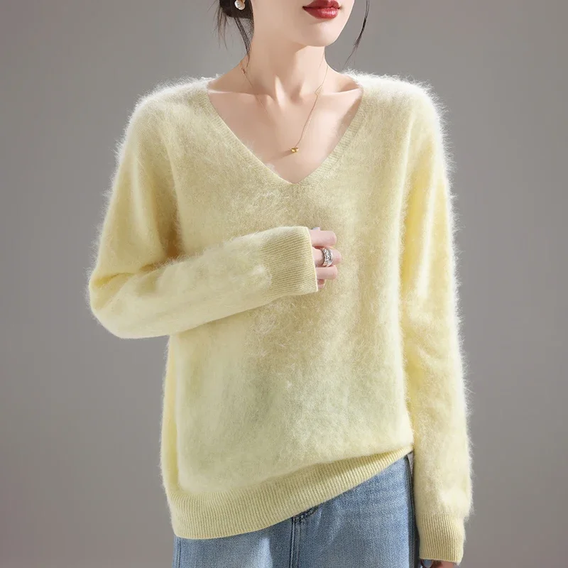 Embroidery - เสื้อสเวตเตอร์ขนแกะเมอริโนแท้ 100% สำหรับผู้หญิง ปี 2025 แบบถักหนา