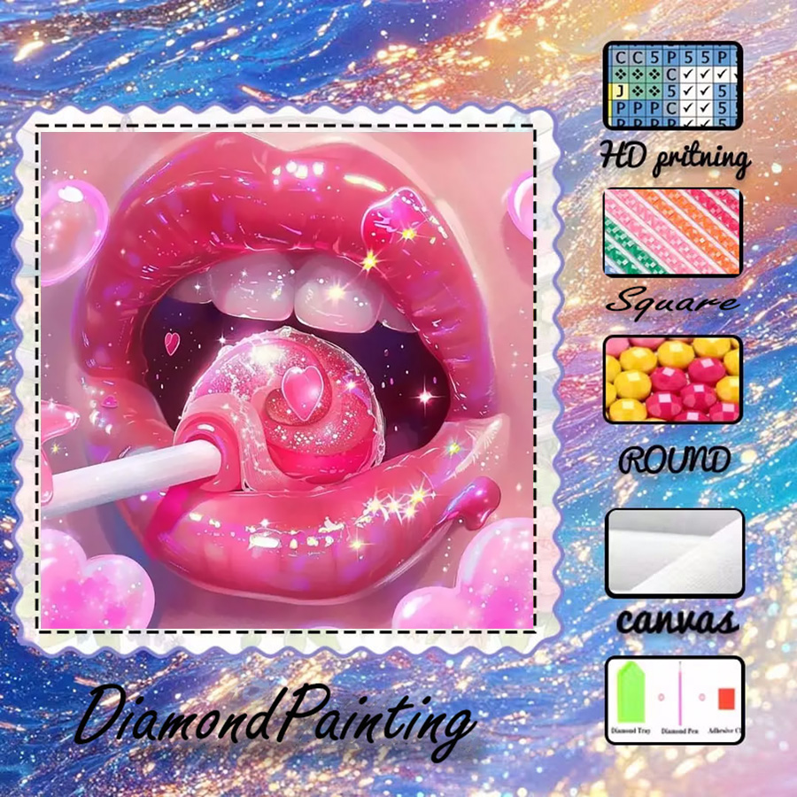 5D Diamond Painting Kit Full Drill - 1 ชิ้น - 5D-DIY - ผ้าฟล็อกกิ้ง