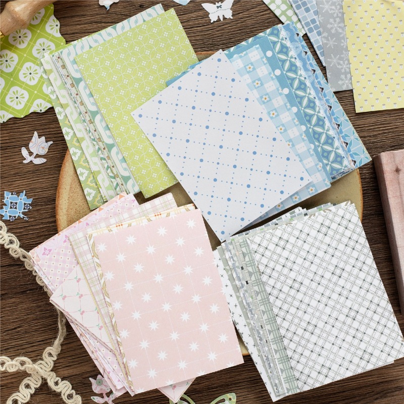 Vintage Junk Journal Scrapbooking Paper - 1 แพ็ค/200 ชิ้น กระดาษพื้นหลังลายดอกไม้และลายตารางสไตล์วินเทจ กระดาษลายดอกไม้เล็กๆ สำหรับสมุดภาพ