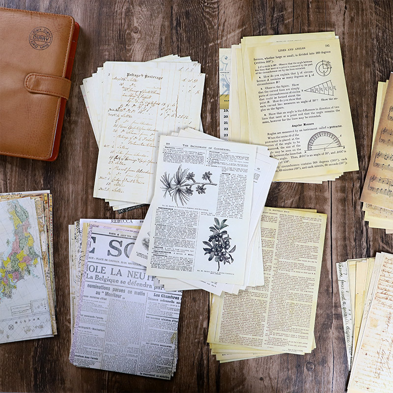 Vintage Junk Journal Scrapbooking Paper - 30 ชิ้นแผนที่เก่าดอกไม้ตัวอักษรเพลงพื้นหลังวัสดุกระดาษขยะสมุดบันทึก Scrapbooking Vintage ตกแต่ง Diy
