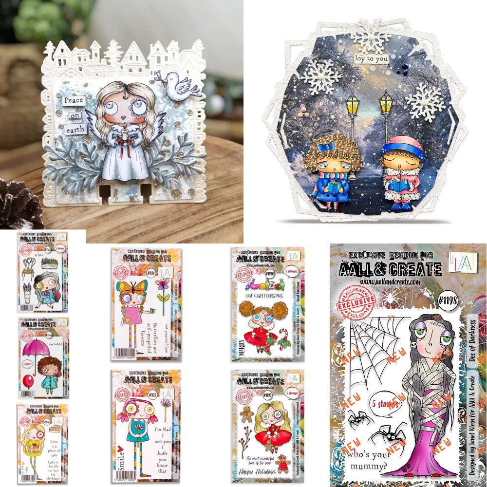 Clear Silicone Stamps For Card Making - แสตมป์ซิลิโคนใสสำหรับงาน DIY ร่มตัวตลกและเด็กหญิง วัสดุงานฝีมือสำหรับสมุดภาพ แสตมป์อัลบั้มรูป การ์ดทำมือ