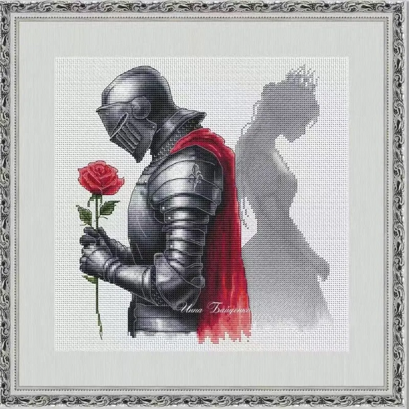 Cross Stitch Stamped Kits Beginners - [[CC4971 - Knight in Love] ชุดปักครอสสติช