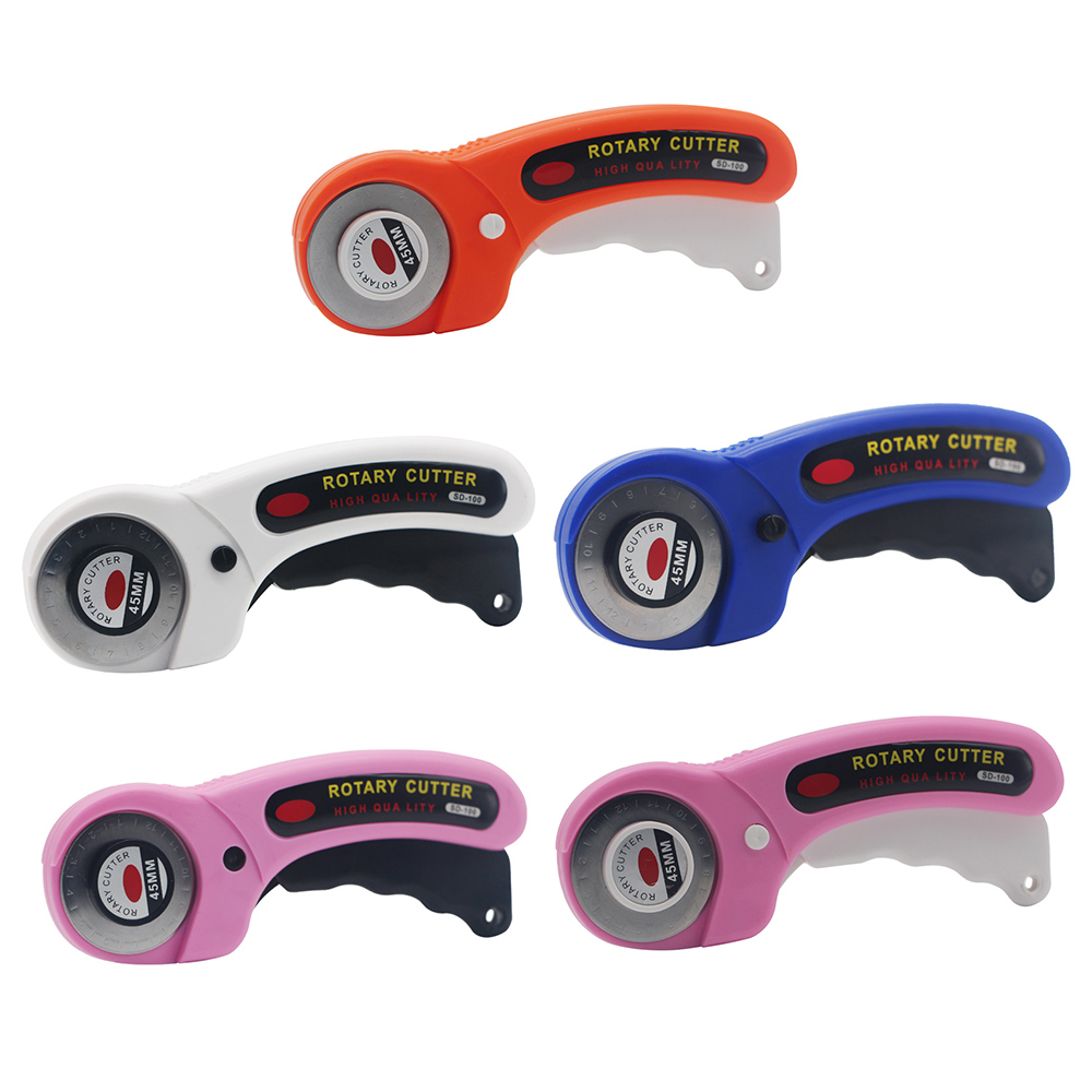 Rotary Cutter For Fabric 45Mm - คัตเตอร์โรตารี่หัตถกรรมเครื่องหนัง45มม. เครื่องมือตัดหนังเครื่องตัดผ้าใบมีดวงกลมงานเย็บปะต่อผ้าแบบ DIY ใส่ได้พอดีกับการตัด Olfa
