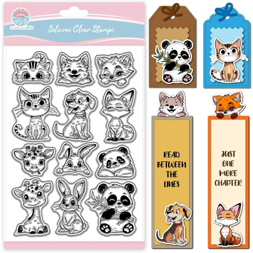 Clear Silicone Stamps For Card Making - แมวสุนัขกระต่ายล้างแสตมป์สําหรับ Scrapbooking Panda Fox ยีราฟซิลิโคนแสตมป์สัตว์น่ารักโปร่งใสแสตมป์สําหรับทําบัตร