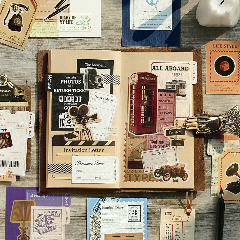 Vintage Junk Journal Scrapbooking Paper - กระดาษวินเทจ 30 แผ่น สำหรับงาน DIY อัลบั้มทำมือ