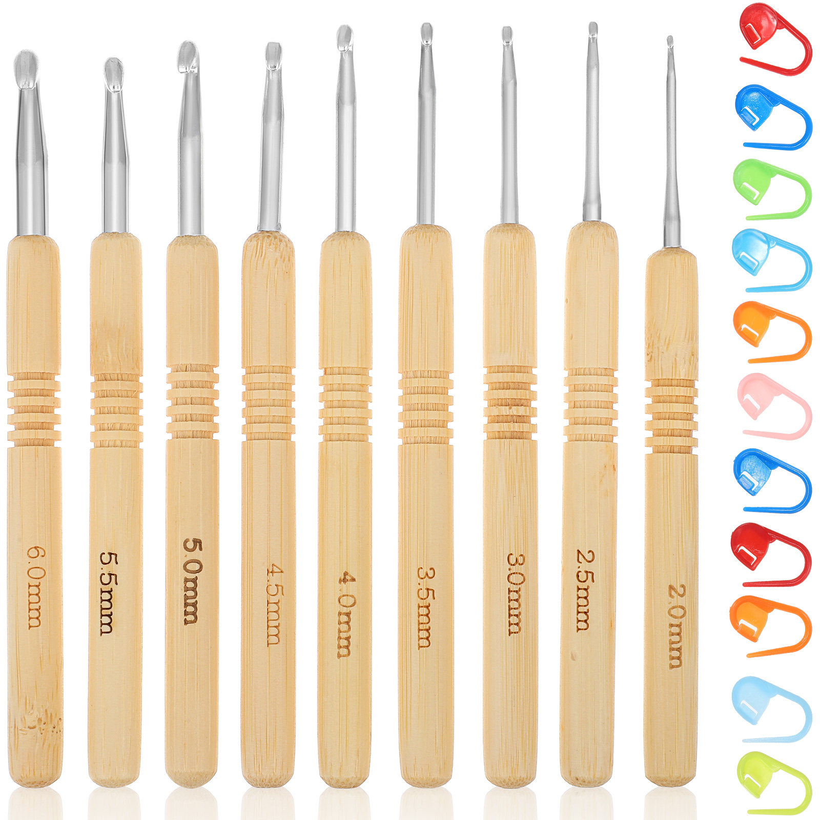 ชุดเข็มโครเชต์ไม้ 1 ชุด ขนาดต่ - Wooden Crochet Hooks Ergonomic Handle บทวิจารณ์และราคา