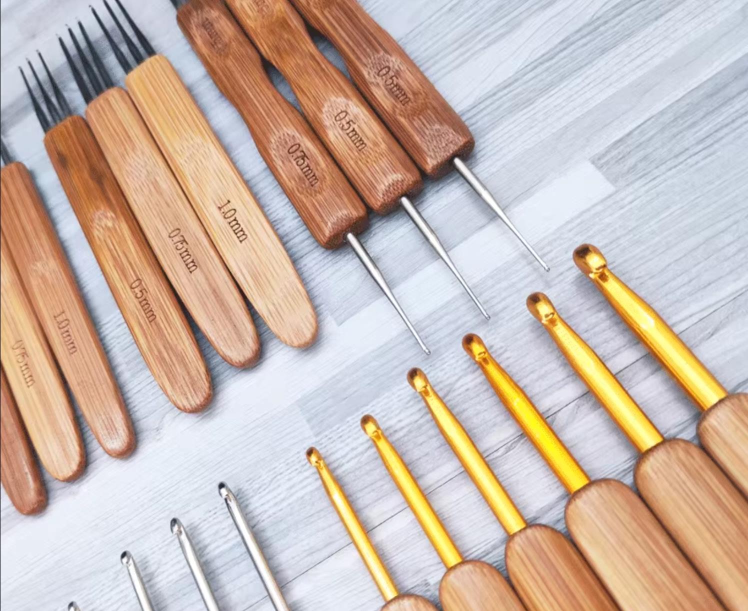 ไม้ไผ่ไม้ Handle ตะขอถัก Ergon - Wooden Crochet Hooks Ergonomic Handle บทวิจารณ์และราคา