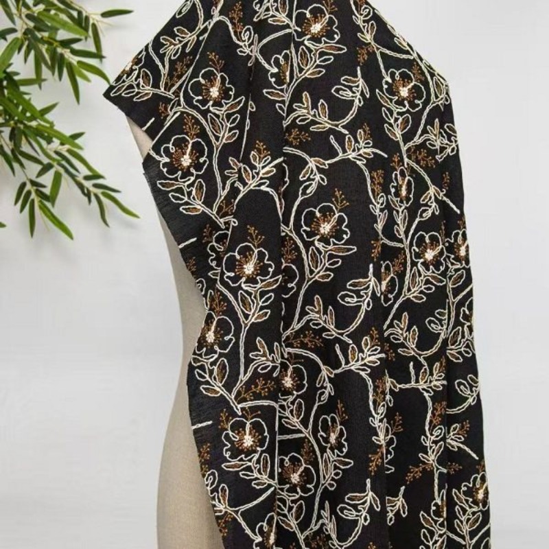 ผ้าลูกไม้ปักลายบนผ้าทูลล์ ผ้าล - Sewing บทวิจารณ์และราคา