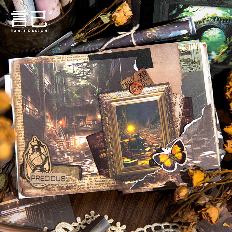 40ชิ้นวัสดุกระดาษตกแต่งสไตล์วิ - Vintage Junk Journal Scrapbooking Paper บทวิจารณ์และราคา