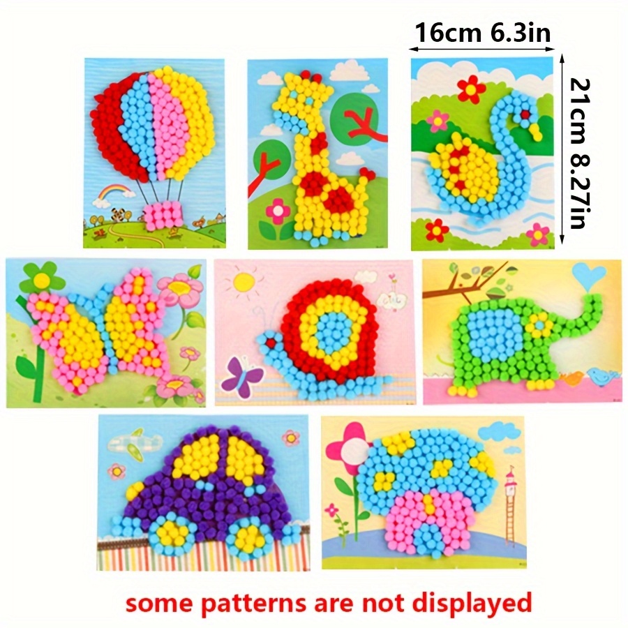 2pcs 16x21 ซม.สีสัน Pom-Pom ภา - Painting Supplies บทวิจารณ์และราคา
