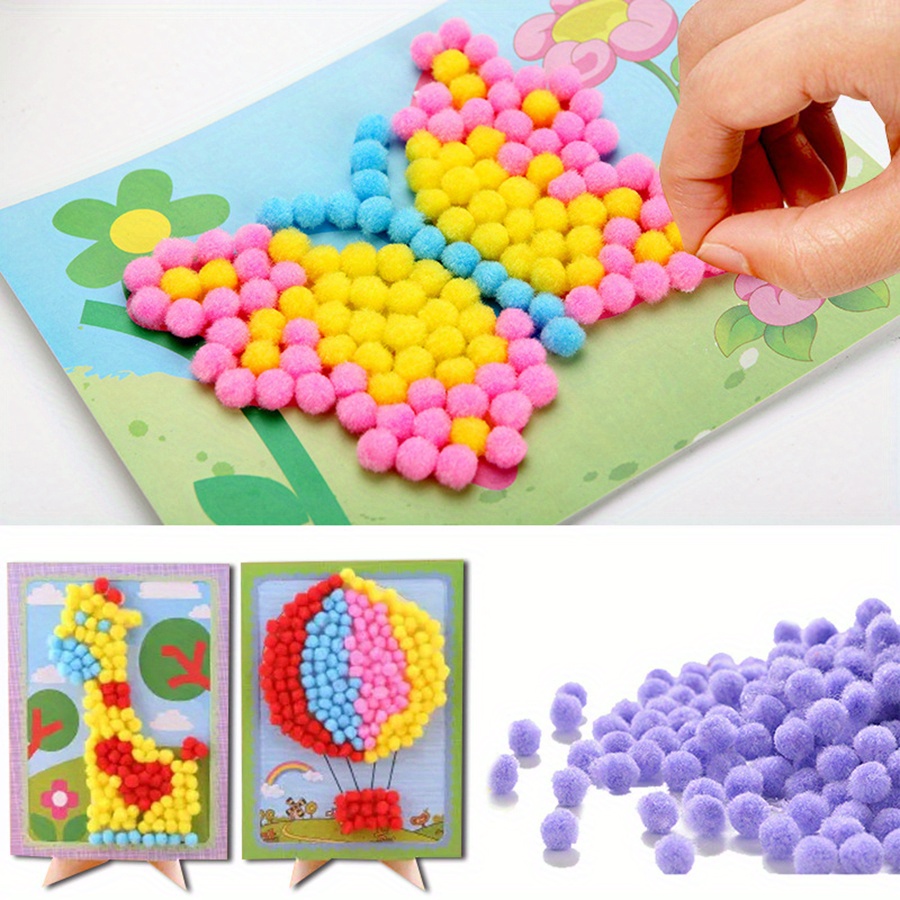 2pcs 16x21 ซม.สีสัน Pom-Pom ภา - Painting Supplies บทวิจารณ์และราคา