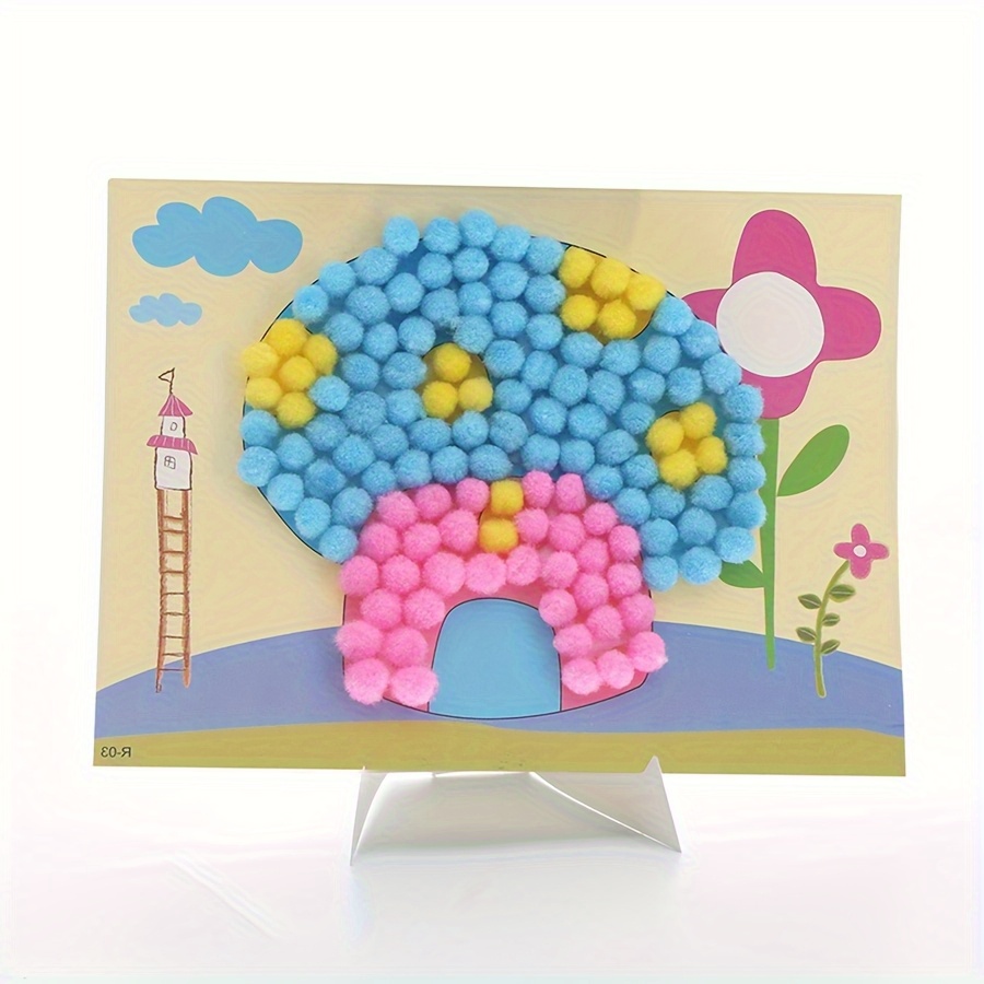 2pcs 16x21 ซม.สีสัน Pom-Pom ภา - Painting Supplies บทวิจารณ์และราคา