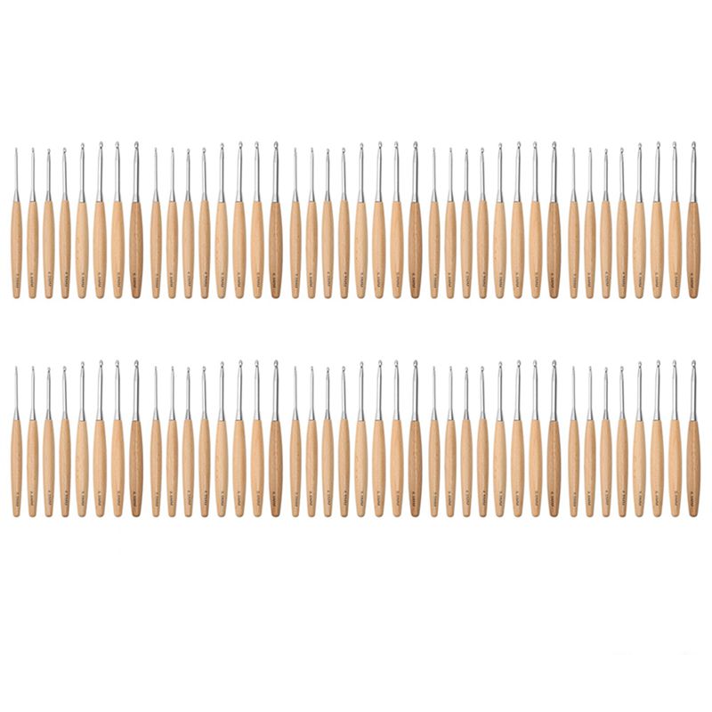 ชุดตะขอถักไม้ SEWS-80 ชิ้น ขนา - Wooden Crochet Hooks Ergonomic Handle บทวิจารณ์และราคา