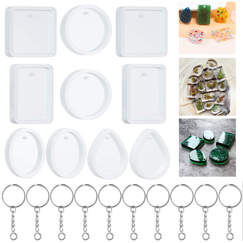 20ชิ้น/เซ็ต DIY พวงกุญแจจี้หล่ - Silicone Epoxy Resin Molds Set บทวิจารณ์และราคา