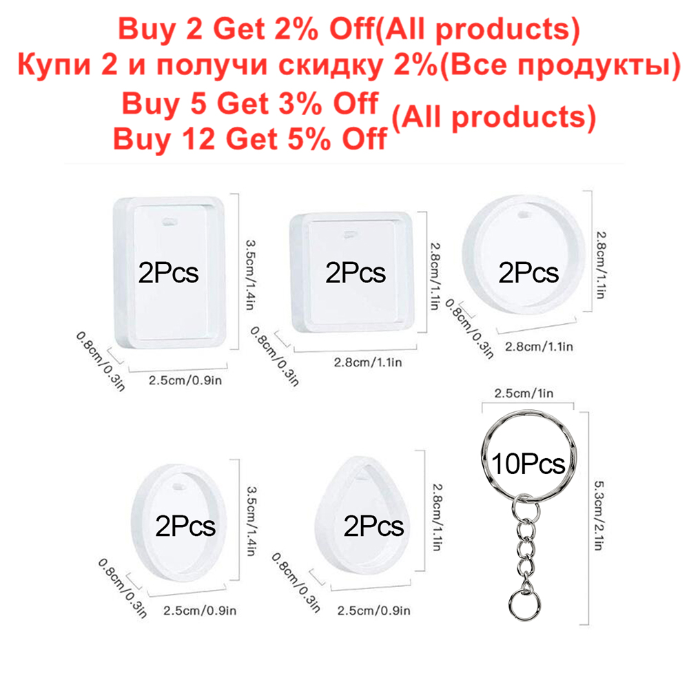20ชิ้น/เซ็ต DIY พวงกุญแจจี้หล่ - Silicone Epoxy Resin Molds Set บทวิจารณ์และราคา