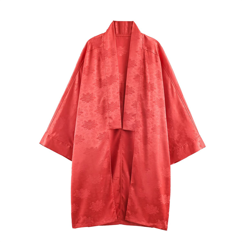 เสื้อคลุมกิโมโนผ้าซาตินลายดอกไ - Embroidery บทวิจารณ์และราคา