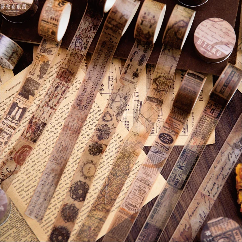 เทปกาวกระดาษ Washi แนววินเทจขน - Vintage Junk Journal Scrapbooking Paper บทวิจารณ์และราคา