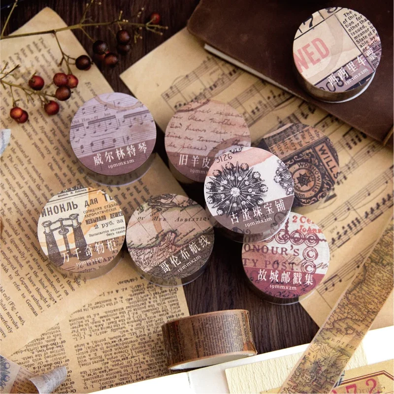 เทปกาวกระดาษ Washi แนววินเทจขน - Vintage Junk Journal Scrapbooking Paper บทวิจารณ์และราคา