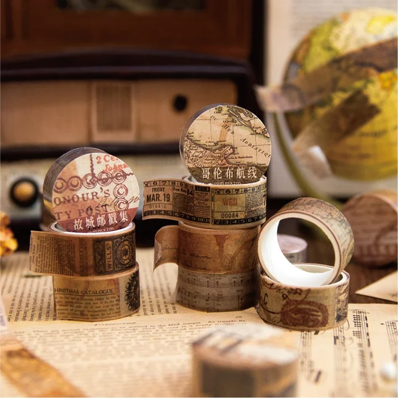 เทปกาวกระดาษ Washi แนววินเทจขน - Vintage Junk Journal Scrapbooking Paper บทวิจารณ์และราคา