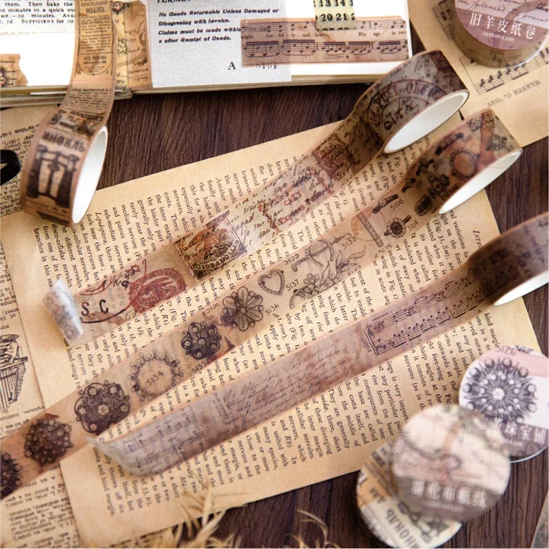 เทปกาวกระดาษ Washi แนววินเทจขน - Vintage Junk Journal Scrapbooking Paper บทวิจารณ์และราคา