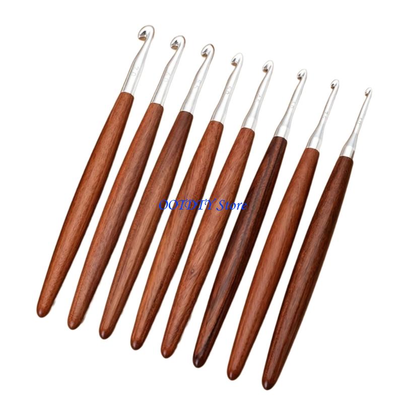 367A 8 ชิ้น Ergonomic ไม้ Grip - Wooden Crochet Hooks Ergonomic Handle บทวิจารณ์และราคา