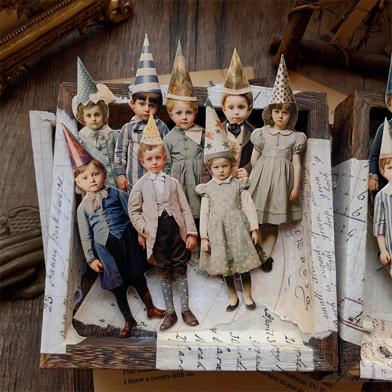 ชุดกระดาษตกแต่งลายตัวตลกวินเทจ - Vintage Junk Journal Scrapbooking Paper บทวิจารณ์และราคา