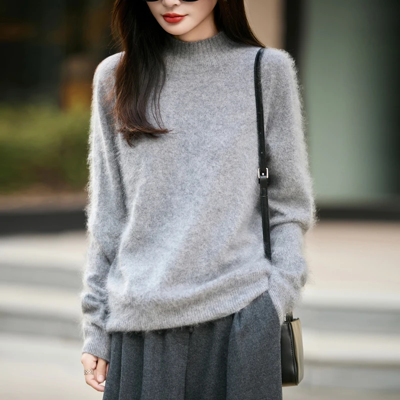 เสื้อสเวตเตอร์คอสูงขนฟูสำหรับผ - Embroidery บทวิจารณ์และราคา