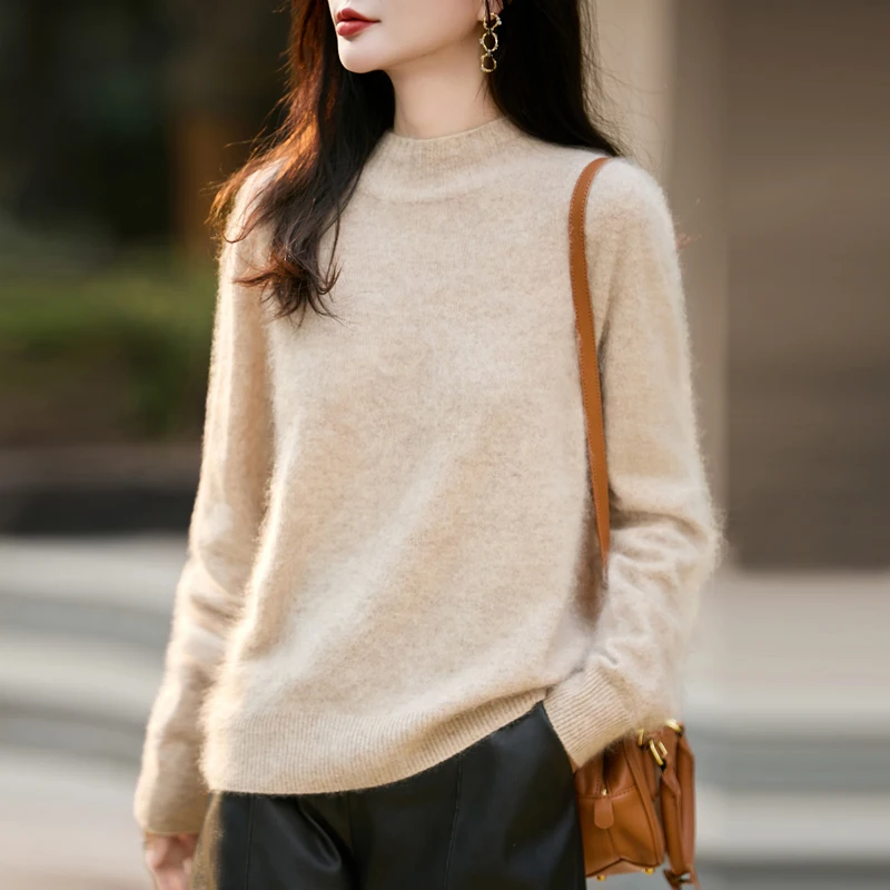 เสื้อสเวตเตอร์คอสูงขนฟูสำหรับผ - Embroidery บทวิจารณ์และราคา