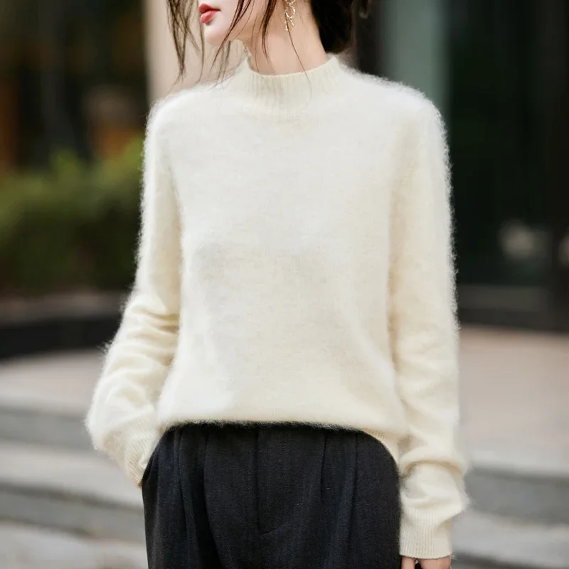 เสื้อสเวตเตอร์คอสูงขนฟูสำหรับผ - Embroidery บทวิจารณ์และราคา