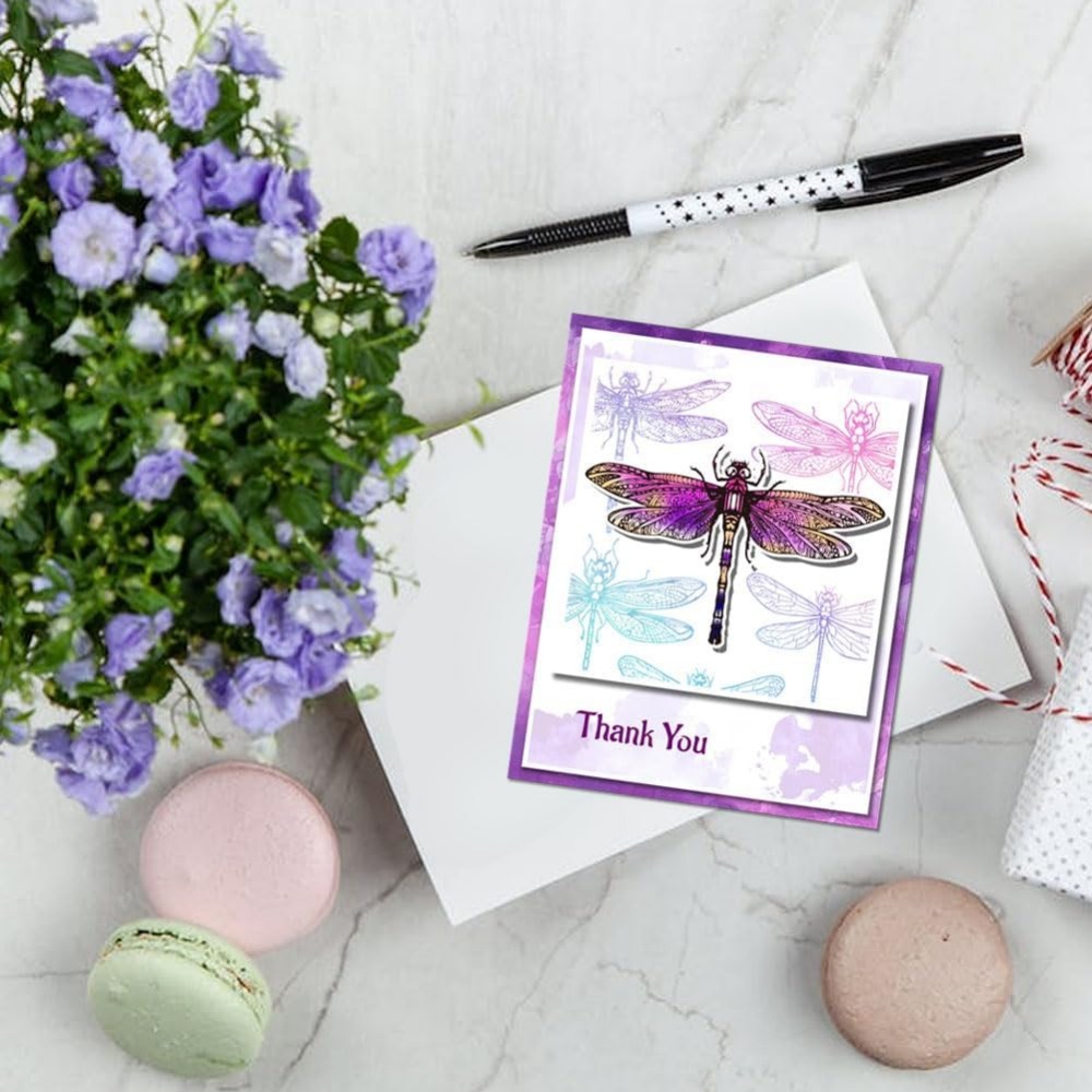 แสตมป์ใสรูปแมลงปอสำหรับสมุดภาพ - Clear Silicone Stamps For Card Making บทวิจารณ์และราคา