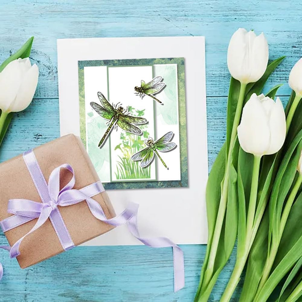 แสตมป์ใสรูปแมลงปอสำหรับสมุดภาพ - Clear Silicone Stamps For Card Making บทวิจารณ์และราคา