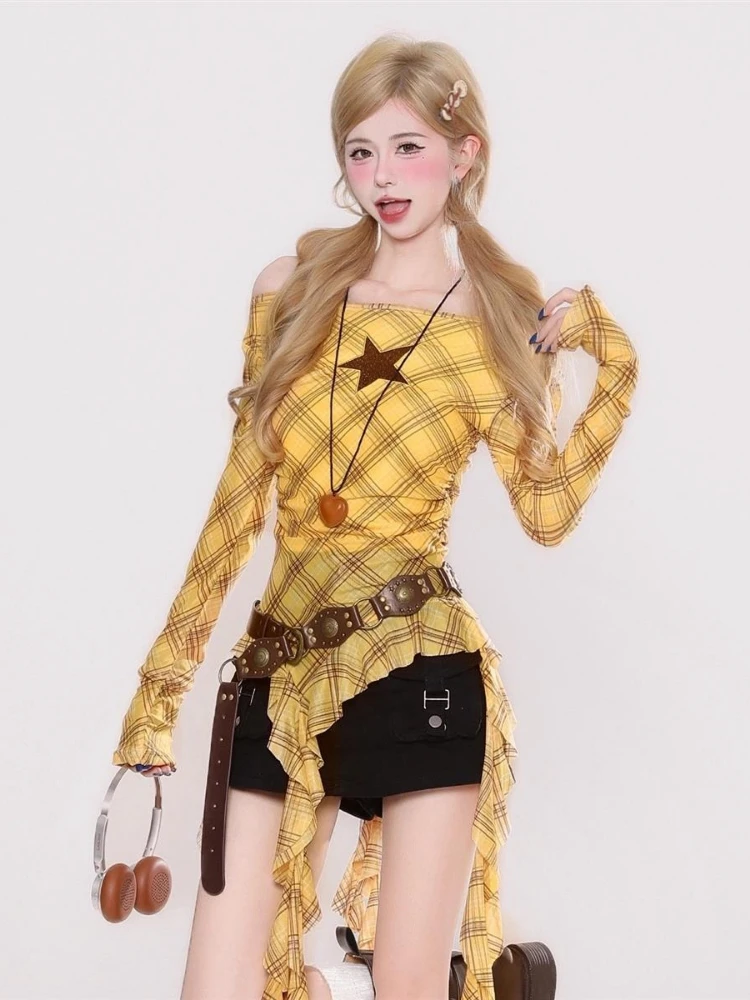 เสื้อยืดวินเทจลายสก๊อต Y2K สำห - Embroidery บทวิจารณ์และราคา