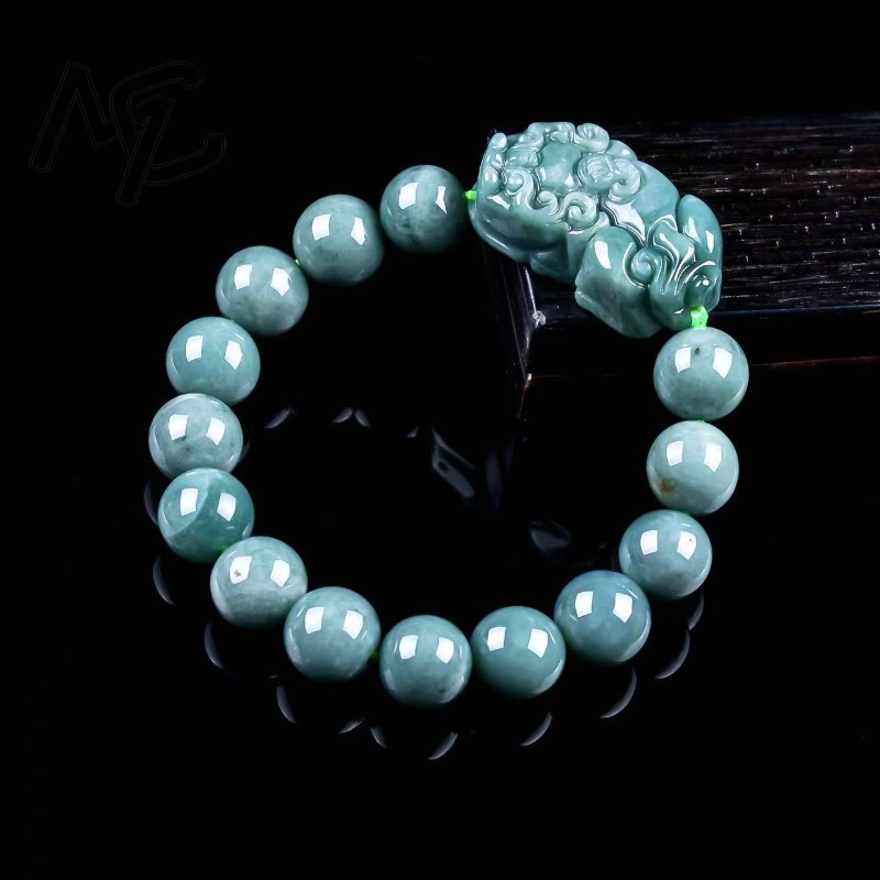 สร้อยข้อมือลูกปัดกลมหยกพม่าสีน - Beading บทวิจารณ์และราคา