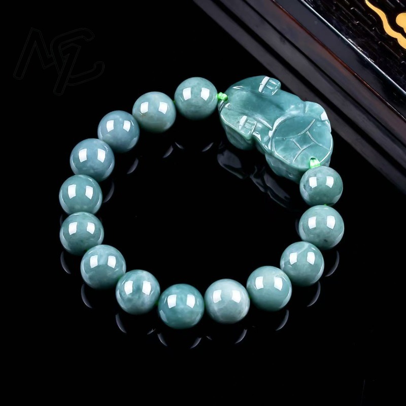 สร้อยข้อมือลูกปัดกลมหยกพม่าสีน - Beading บทวิจารณ์และราคา
