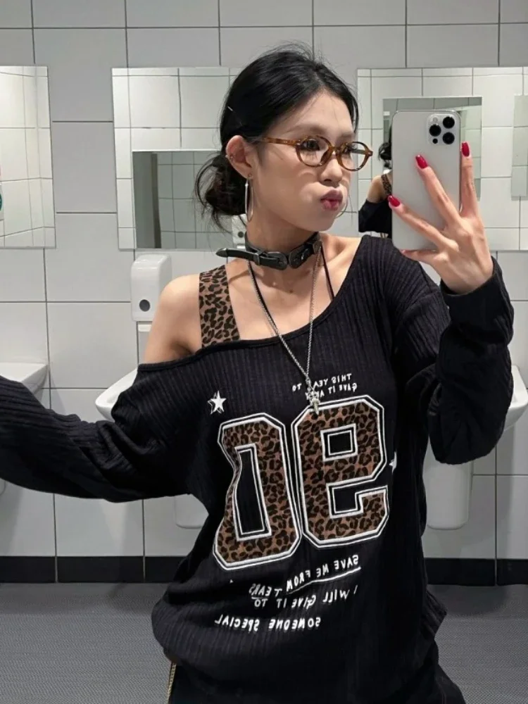 เสื้อยืดลายเสือดาวสไตล์ Y2K แบ - Embroidery บทวิจารณ์และราคา
