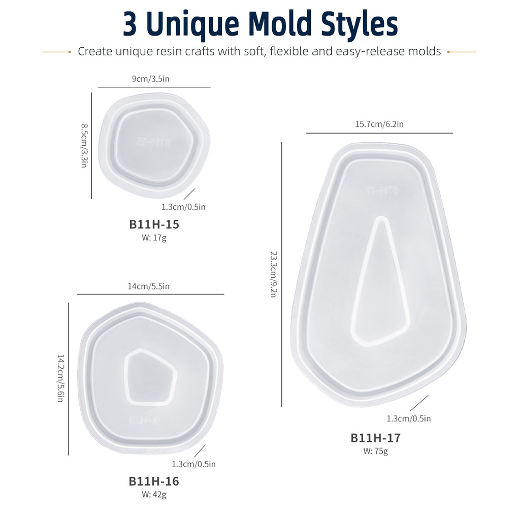 ชุดแม่พิมพ์เรซิ่นซิลิโคนรูปทรง - Silicone Epoxy Resin Molds Set บทวิจารณ์และราคา