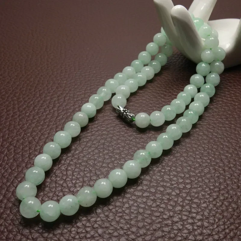 สร้อยคอลูกปัดหยกสีเขียว A ขนาด - Beading บทวิจารณ์และราคา