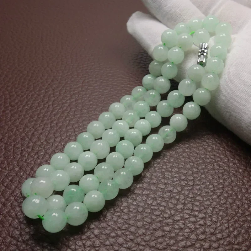 สร้อยคอลูกปัดหยกสีเขียว A ขนาด - Beading บทวิจารณ์และราคา