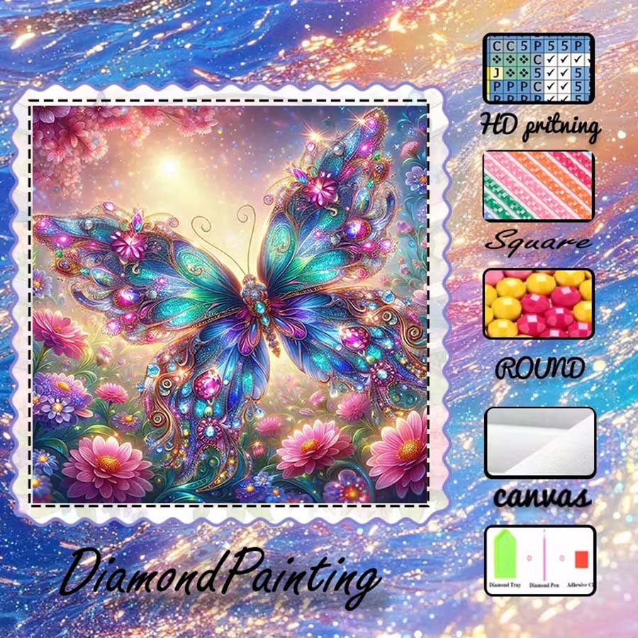 ผ้าฟล็อกกิ้ง 5D DIY 1 ชิ้น, ดอ - 5D Diamond Painting Kit Full Drill บทวิจารณ์และราคา
