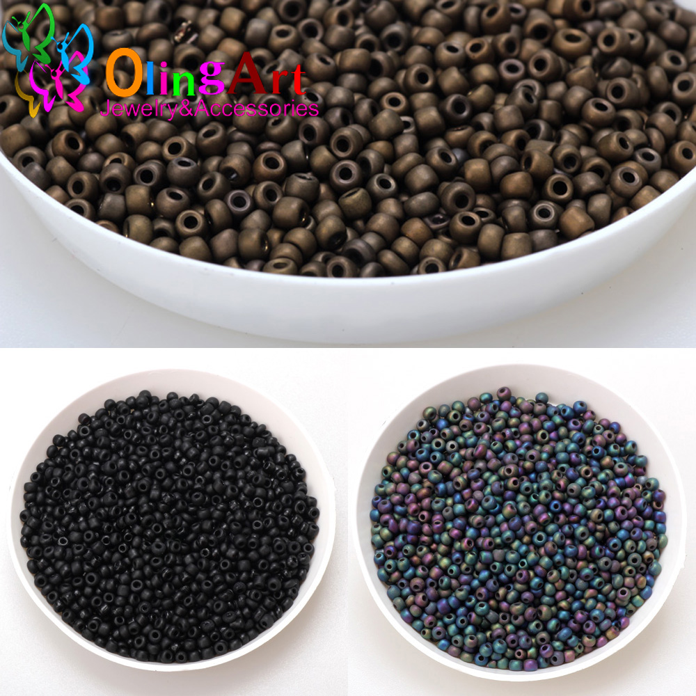 2มม.3มม.4มม.ชุบ Matte สีคริสตั - Glass Seed Beads 2Mm Jewelry Making บทวิจารณ์และราคา