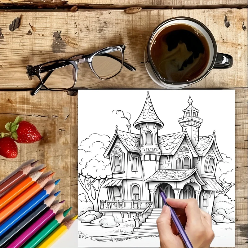 สมุดระบายสีบ้านผีสิงสำหรับผู้ใ - Painting Supplies บทวิจารณ์และราคา