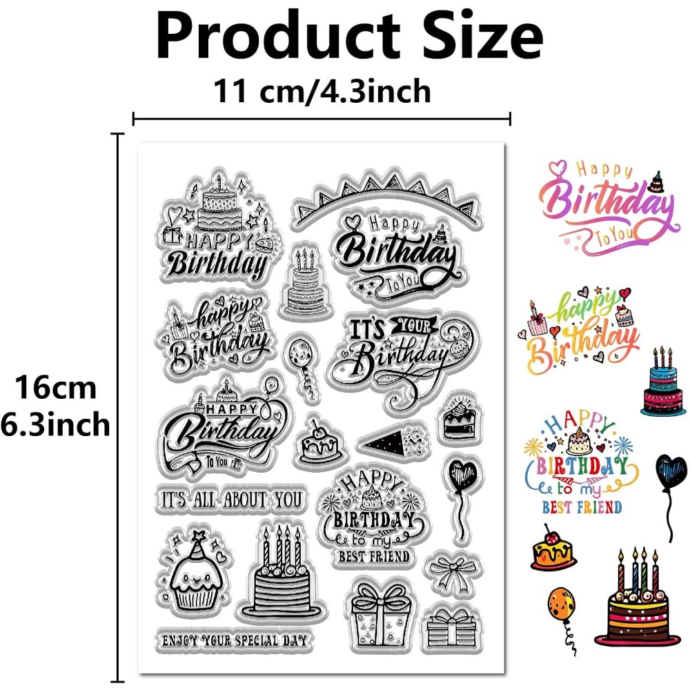 Happy Birthday ล้างแสตมป์สําหร - Clear Silicone Stamps For Card Making บทวิจารณ์และราคา