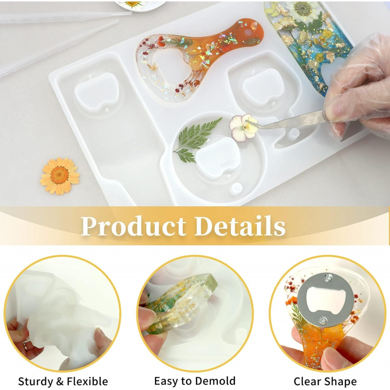 แม่พิมพ์เรซิ่นสำหรับเปิดขวด、ชุ - Silicone Epoxy Resin Molds Set บทวิจารณ์และราคา